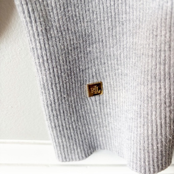 Lauren Ralph Lauren Ribbed Gray Puff Balloon Sleeve Turtleneck Sweater Size 1X - Picture 5 of 9